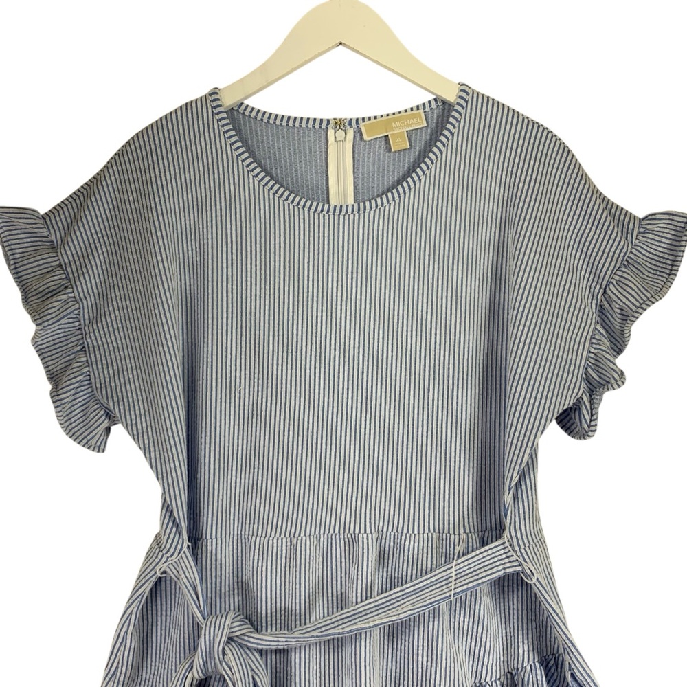 Michael Kors Sky Blue Ruffle Sleeve Mini Dress - Picture 9 of 15
